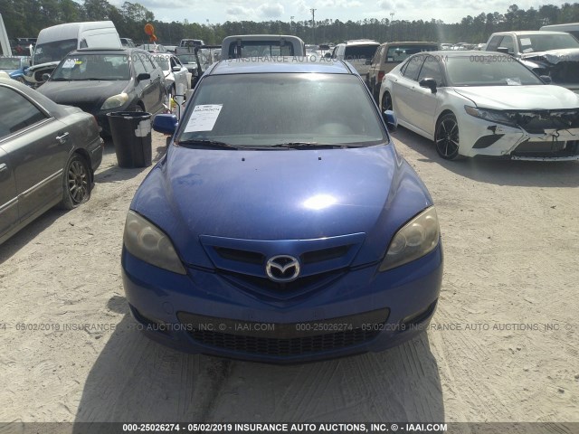 JM1BK344981784797 - 2008 MAZDA 3 HATCHBACK BLUE photo 6