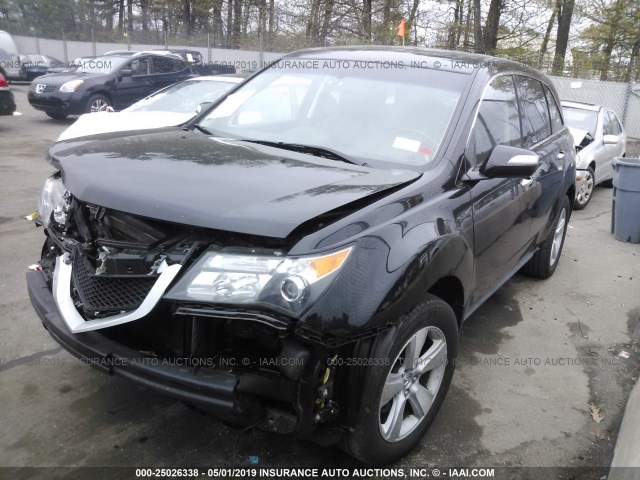 2HNYD2H41AH502131 - 2010 ACURA MDX TECHNOLOGY BLACK photo 2