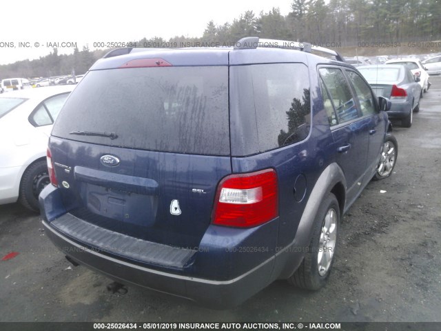 1FMZK05135GA45785 - 2005 FORD FREESTYLE SEL BLUE photo 4