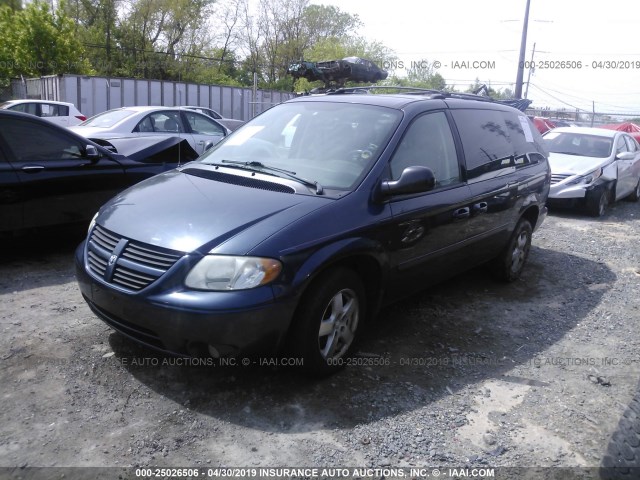 2D4GP44L77R348032 - 2007 DODGE GRAND CARAVAN SXT BLUE photo 2