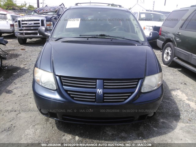 2D4GP44L77R348032 - 2007 DODGE GRAND CARAVAN SXT BLUE photo 6