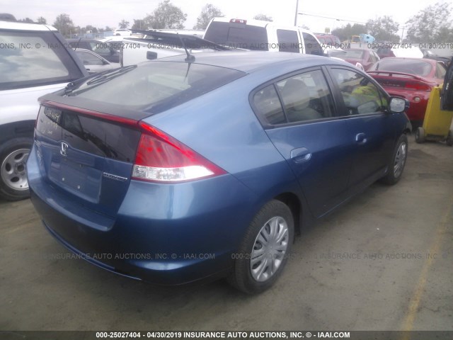 JHMZE2H5XAS021348 - 2010 HONDA INSIGHT LX Light Blue photo 4