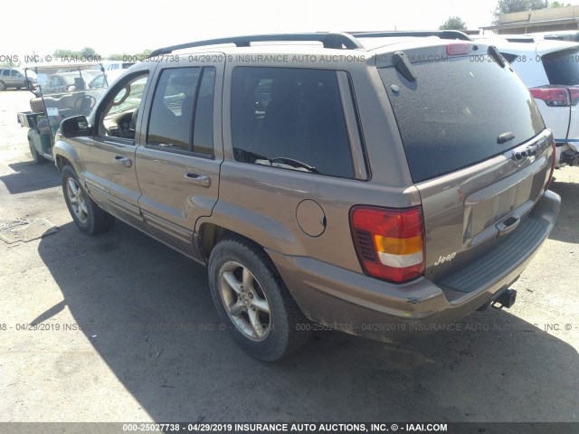 1J8GW58J92C223851 - 2002 JEEP GRAND CHEROKEE LIMITED 金色 照片 3