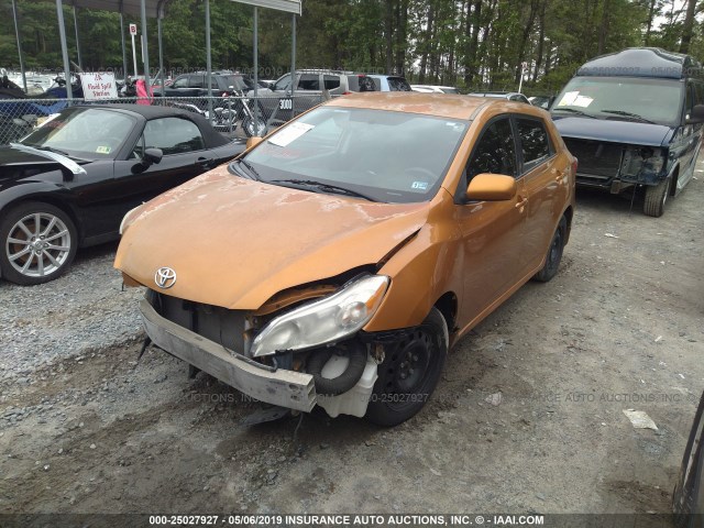 2T1KE40E29C020069 - 2009 TOYOTA COROLLA MATRIX S ORANGE photo 2