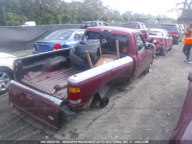 1FTYR10U4WPA96829 - 1998 FORD RANGER RED photo 4