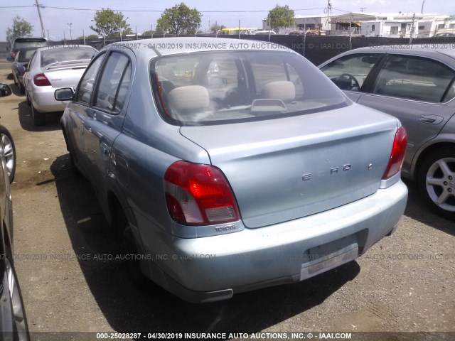 JTDBT123110133770 - 2001 TOYOTA ECHO BLUE photo 3