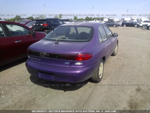 1FALP13P5VW119681 - 1997 FORD ESCORT LX/SPORT PURPLE photo 4