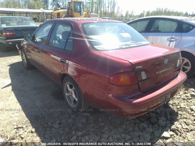 1NXBR12E8YZ331616 - 2000 TOYOTA COROLLA VE/CE/LE BURGUNDY photo 3