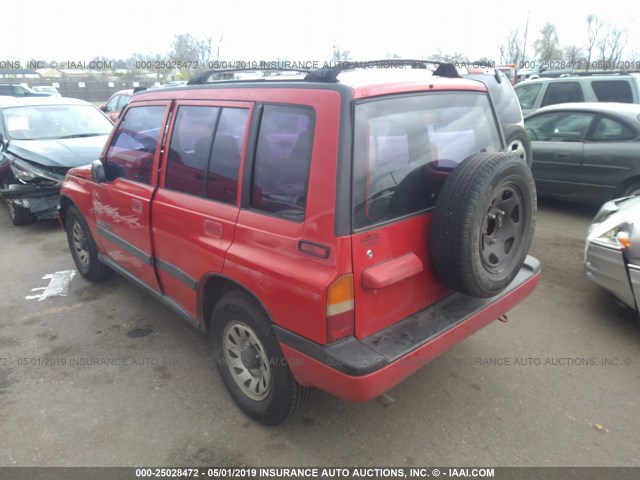 2S3TE02V9V6407256 - 1997 SUZUKI SIDEKICK JS/JX RED photo 3