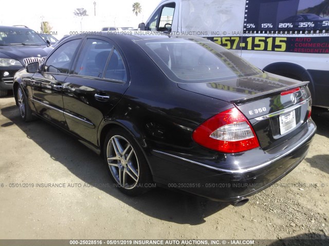 WDBUF56X48B322110 - 2008 MERCEDES-BENZ E 350 BLACK photo 3