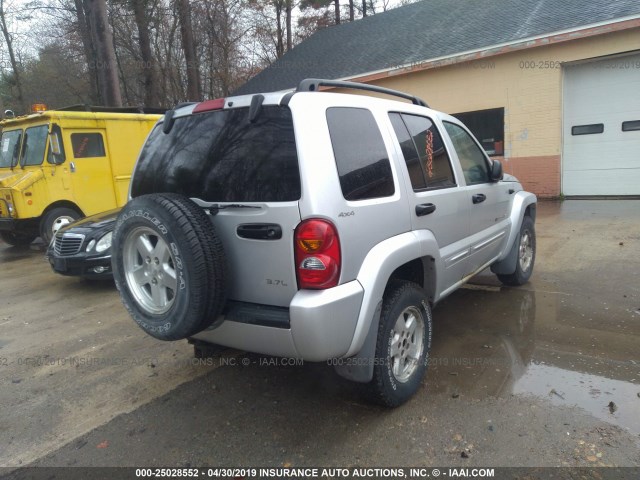 1J4GL58K92W263915 - 2002 JEEP LIBERTY LIMITED SILVER photo 4