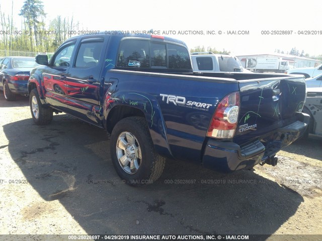 3TMLU4EN7FM201137 - 2015 TOYOTA TACOMA DOUBLE CAB/TRD PRO BLUE photo 3