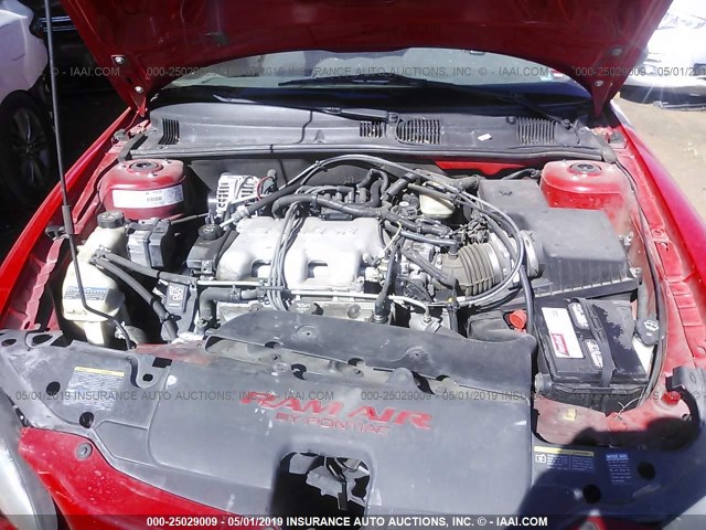 1G2NV52E53C268336 - 2003 PONTIAC GRAND AM GT1 RED photo 10