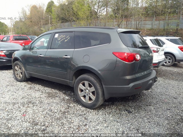 1GNKRGED0BJ200514 - 2011 CHEVROLET TRAVERSE LT GRAY photo 3