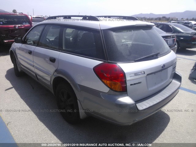 4S4BP61C056353998 - 2005 SUBARU LEGACY OUTBACK 2.5I SILVER photo 3