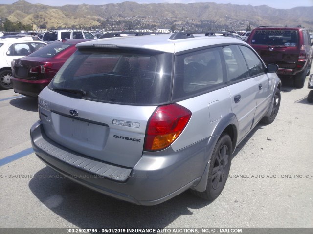 4S4BP61C056353998 - 2005 SUBARU LEGACY OUTBACK 2.5I SILVER photo 4