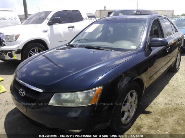 5NPEU46FX6H063325 - 2006 HYUNDAI SONATA GLS/LX BLUE photo 2