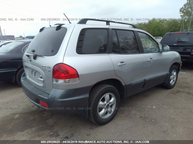 KM8SC13D46U050885 - 2006 HYUNDAI SANTA FE GLS/LIMITED SILVER photo 4