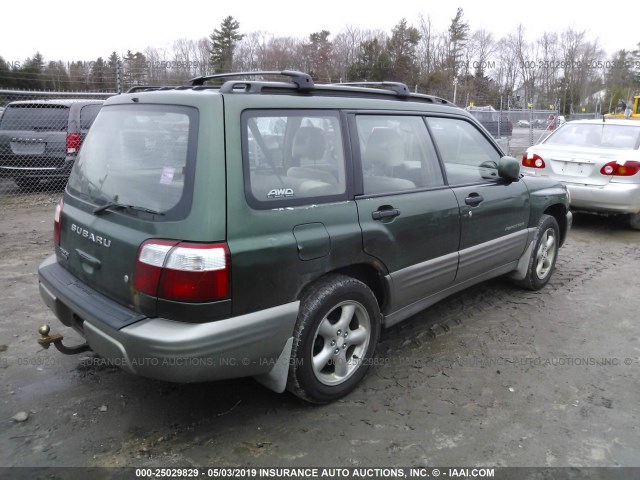 JF1SF655X2H756492 - 2002 SUBARU FORESTER S GREEN photo 4