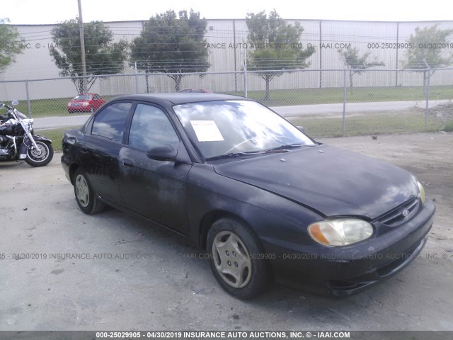 KNAFB121915075720 - 2001 KIA SEPHIA LS BLACK photo 1