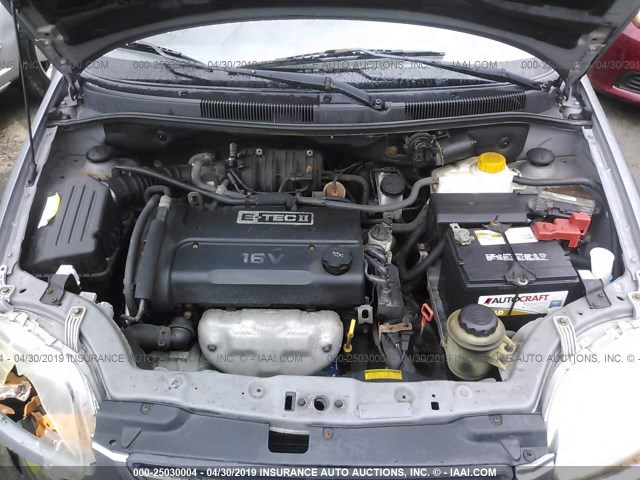 KL1TD566X6B581666 - 2006 CHEVROLET AVEO LS GRAY photo 10