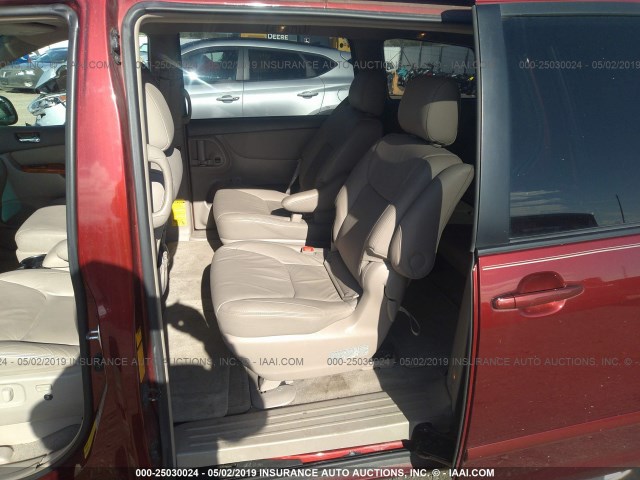 5TDZA22C26S516471 - 2006 TOYOTA SIENNA XLE/XLE LIMITED RED photo 8