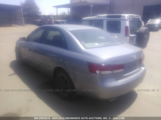 5NPEU46F06H063575 - 2006 HYUNDAI SONATA GLS/LX SILVER photo 3