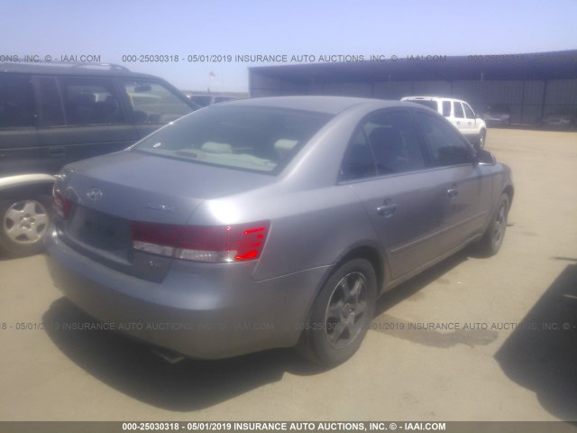 5NPEU46F06H063575 - 2006 HYUNDAI SONATA GLS/LX SILVER photo 4