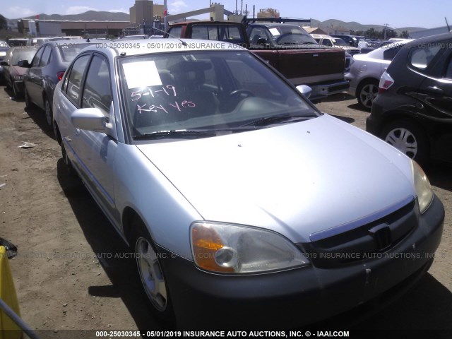 JHMES95673S007309 - 2003 HONDA CIVIC HYBRID TEAL photo 1