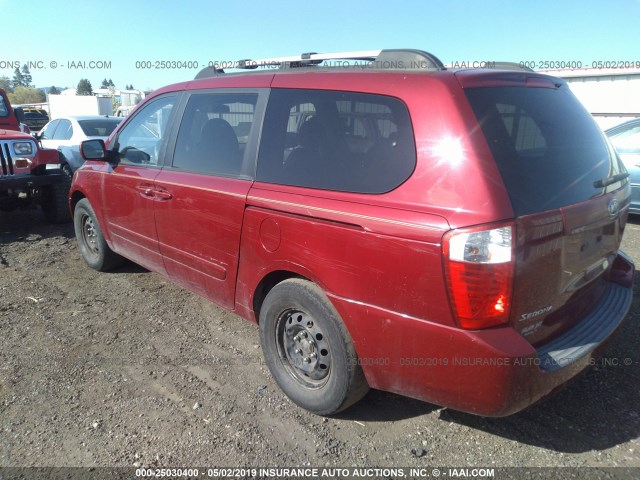 KNDMB233886193620 - 2008 KIA SEDONA EX/LX RED photo 3