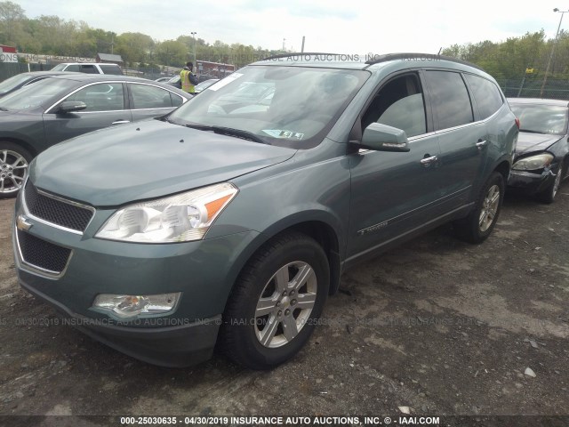 1GNER23D79S135894 - 2009 CHEVROLET TRAVERSE LT TEAL photo 2