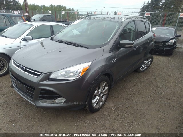 1FMCU9JX3EUC30936 - 2014 FORD ESCAPE TITANIUM GRAY photo 2