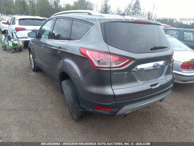 1FMCU9JX3EUC30936 - 2014 FORD ESCAPE TITANIUM GRAY photo 3