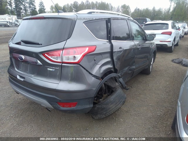 1FMCU9JX3EUC30936 - 2014 FORD ESCAPE TITANIUM GRAY photo 4