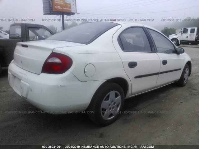 1B3ES26C24D588173 - 2004 DODGE NEON SE WHITE photo 4