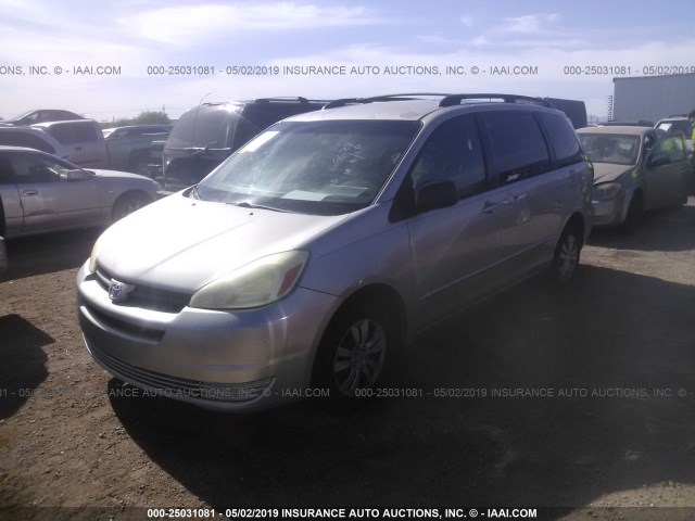 5TDZA23C35S266624 - 2005 TOYOTA SIENNA CE/LE SILVER photo 2