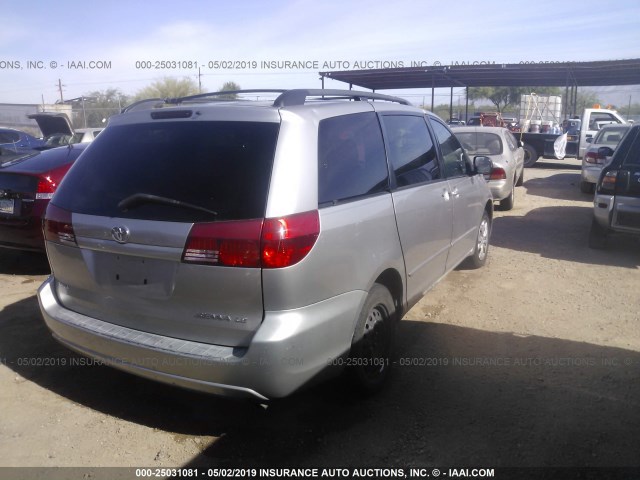 5TDZA23C35S266624 - 2005 TOYOTA SIENNA CE/LE SILVER photo 4