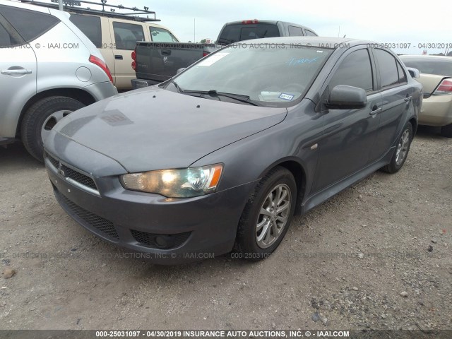 JA32U2FU9BU032748 - 2011 MITSUBISHI LANCER GRAY photo 2