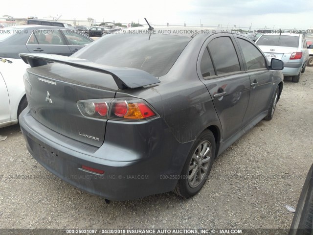 JA32U2FU9BU032748 - 2011 MITSUBISHI LANCER GRAY photo 4