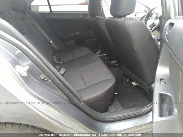 JA32U2FU9BU032748 - 2011 MITSUBISHI LANCER GRAY photo 8