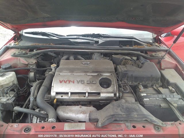 4T1FA38PX7U127041 - 2007 TOYOTA CAMRY SOLARA SE/SLE RED photo 10