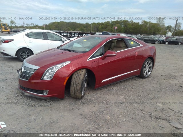 1G6RR1E47EU600323 - 2014 CADILLAC ELR LUXURY RED photo 2