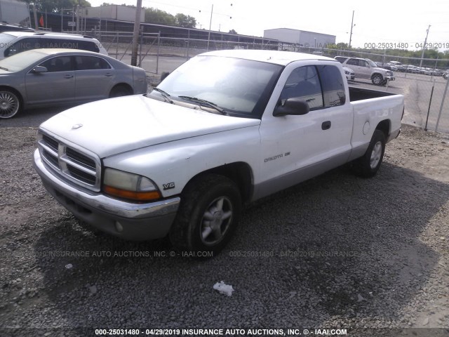 1B7GL22X7WS749788 - 1998 DODGE DAKOTA WHITE photo 2