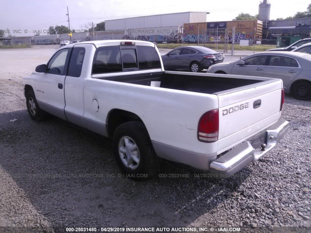 1B7GL22X7WS749788 - 1998 DODGE DAKOTA WHITE photo 3