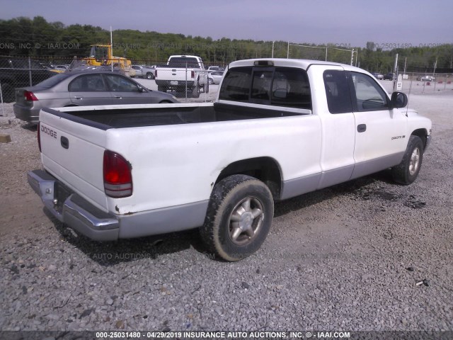 1B7GL22X7WS749788 - 1998 DODGE DAKOTA WHITE photo 4