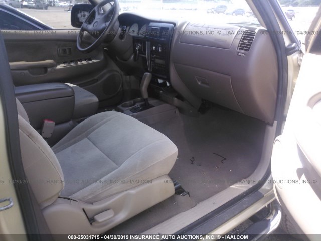 5TEGN92N22Z046185 - 2002 TOYOTA TACOMA DOUBLE CAB PRERUNNER GOLD photo 5