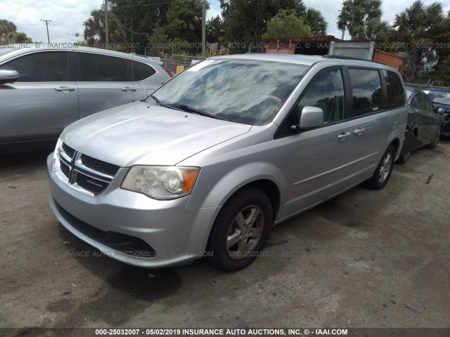 2C4RDGCG0CR193225 - 2012 DODGE GRAND CARAVAN SXT SILVER photo 2