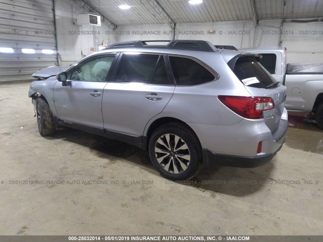 4S4BSANC4F3271240 - 2015 SUBARU OUTBACK 2.5I LIMITED SILVER photo 3