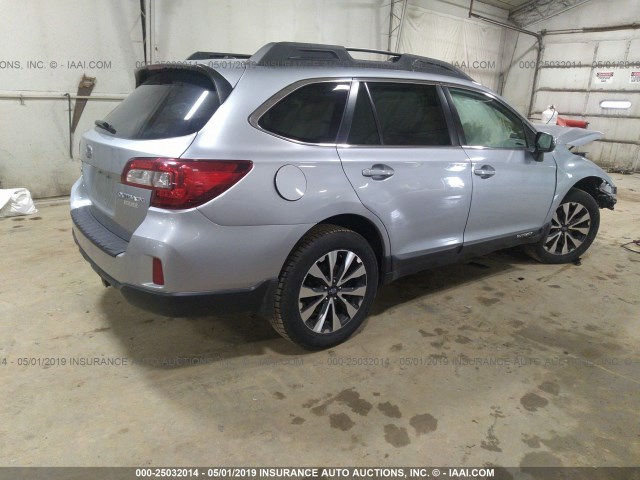 4S4BSANC4F3271240 - 2015 SUBARU OUTBACK 2.5I LIMITED SILVER photo 4