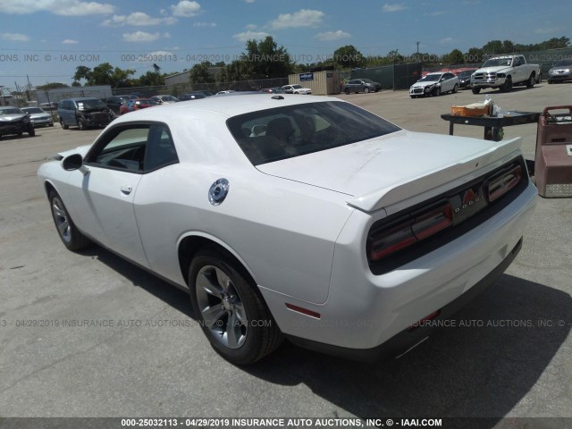 2C3CDZAG8KH524677 - 2019 DODGE CHALLENGER SXT WHITE photo 3